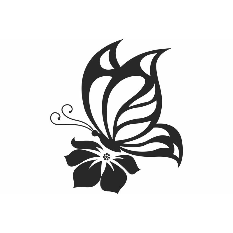 Casa si Gradina - Decoratiuni - Decoratiuni perete - Decor perete Personalizabil Fluture pe Floare HHH252 din lemn - 29 L x 34 H (cm) - Infinity.ro