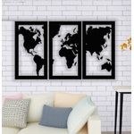 Casa si Gradina - Decoratiuni - Decoratiuni perete - Decor perete Personalizabil 3 Parti Harta Lumii HHH416 din lemn - 65 L x 38 H (cm) - Infinity.ro