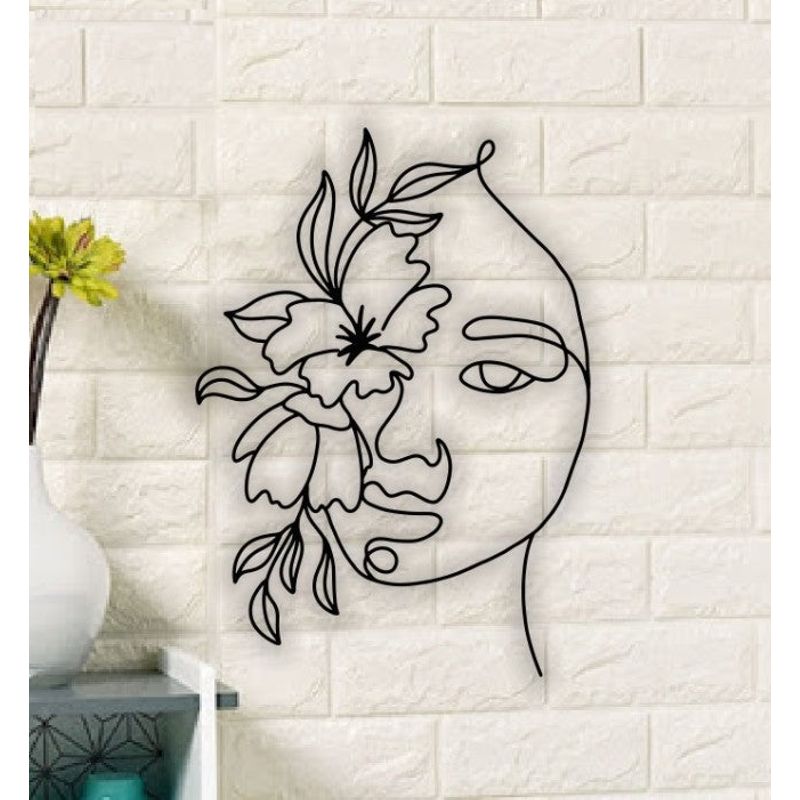 Casa si Gradina - Decoratiuni - Decoratiuni perete - Decor perete Personalizabil Doamna din Flori HHH412 din lemn - 26 L x 36 H (cm) - Infinity.ro