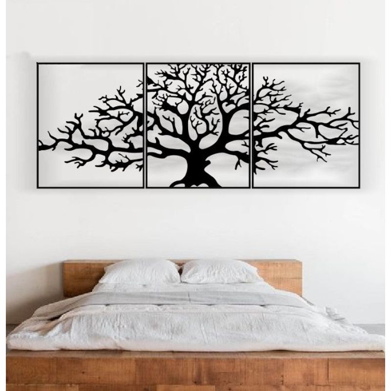 Casa si Gradina - Decoratiuni - Decoratiuni perete - Decor perete Personalizabil 3 Parti Copac HHH91 din lemn - 115 L x 45 H (cm) - Infinity.ro