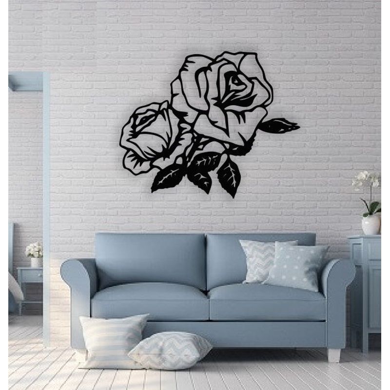 Casa si Gradina - Decoratiuni - Decoratiuni perete - Decor perete Personalizabil Trandafir HHH374 din lemn - 29 L x 24 H (cm) - Infinity.ro