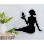 Casa si Gradina - Decoratiuni - Decoratiuni perete - Decor perete Personalizabil Fata cu Dragon HHH130 din lemn - 44 L x 38 H (cm) - Infinity.ro