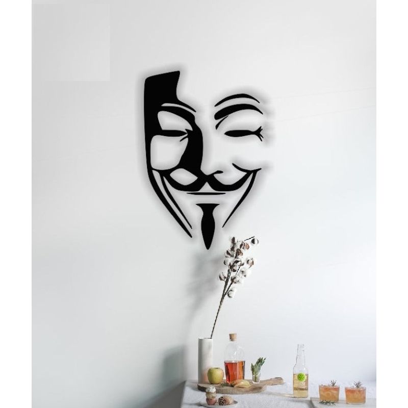 Casa si Gradina - Decoratiuni - Decoratiuni perete - Decor perete Personalizabil V de la Vendetta HHH593 din lemn - 25 L x 38 H (cm) - Infinity.ro