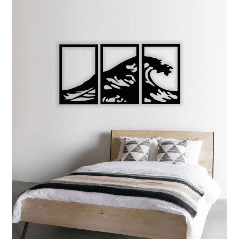 Casa si Gradina - Decoratiuni - Decoratiuni perete - Decor perete Personalizabil 3 Parti Valuri HHH521 din lemn - 58 L x 29 H (cm) - Infinity.ro