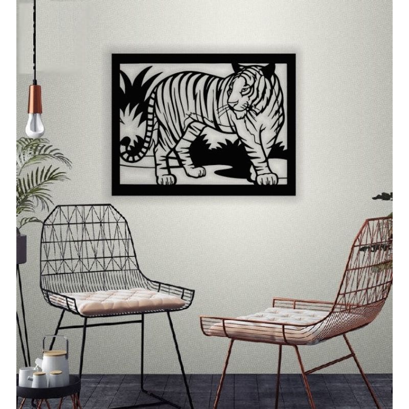 Casa si Gradina - Decoratiuni - Decoratiuni perete - Decor perete Personalizabil Tigru Siberian HHH525 din lemn - 49 L x 38 H (cm) - Infinity.ro