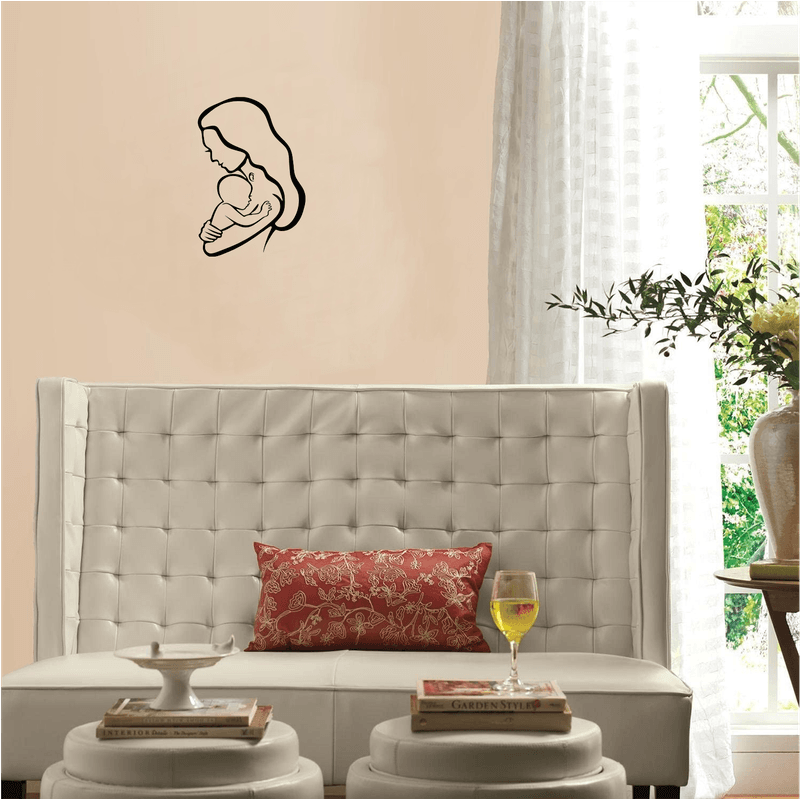 Casa si Gradina - Decoratiuni - Decoratiuni perete - Decor perete Mama si Bebelus HH726 din lemn - 37 L x 55 H (cm) - Infinity.ro