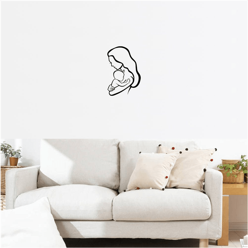Casa si Gradina - Decoratiuni - Decoratiuni perete - Decor perete Mama si Bebelus HH726 din lemn - 37 L x 55 H (cm) - Infinity.ro