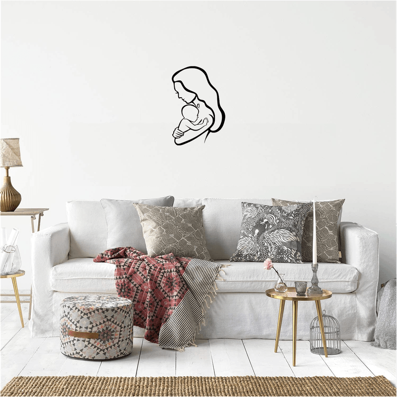 Casa si Gradina - Decoratiuni - Decoratiuni perete - Decor perete Mama si Bebelus HH726 din lemn - 37 L x 55 H (cm) - Infinity.ro
