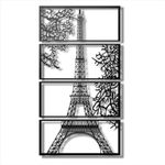 Casa si Gradina - Decoratiuni - Decoratiuni perete - Decor perete Personalizabil Turnul Eiffel din lemn - 44 L x 79 H (cm) - Infinity.ro