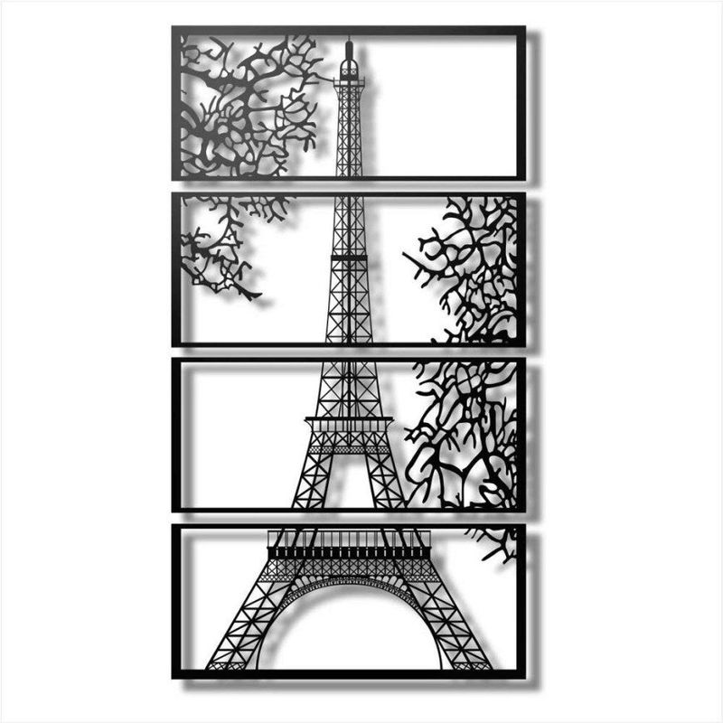 Casa si Gradina - Decoratiuni - Decoratiuni perete - Decor perete Personalizabil Turnul Eiffel din lemn - 44 L x 79 H (cm) - Infinity.ro