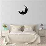 Casa si Gradina - Decoratiuni - Decoratiuni perete - Decor perete Lup si Luna HH695 din lemn - 27 L x 27 H (cm) - Infinity.ro