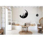 Casa si Gradina - Decoratiuni - Decoratiuni perete - Decor perete Lup si Luna HH695 din lemn - 27 L x 27 H (cm) - Infinity.ro