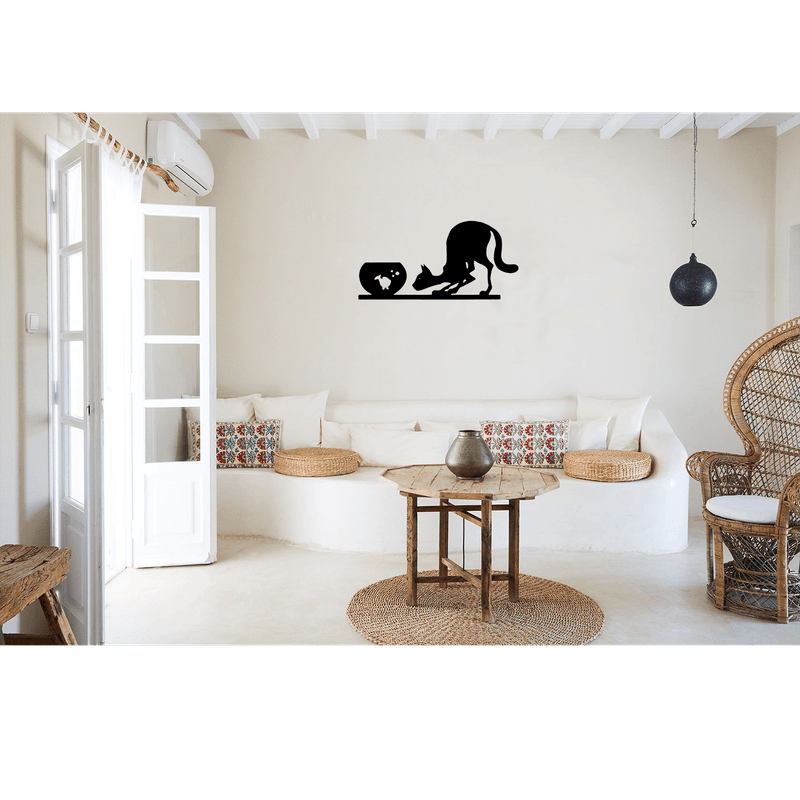 Casa si Gradina - Decoratiuni - Decoratiuni perete - Decor perete Pisica HH767 din lemn - 33 L x 16 H (cm) - Infinity.ro