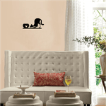 Casa si Gradina - Decoratiuni - Decoratiuni perete - Decor perete Pisica HH767 din lemn - 33 L x 16 H (cm) - Infinity.ro