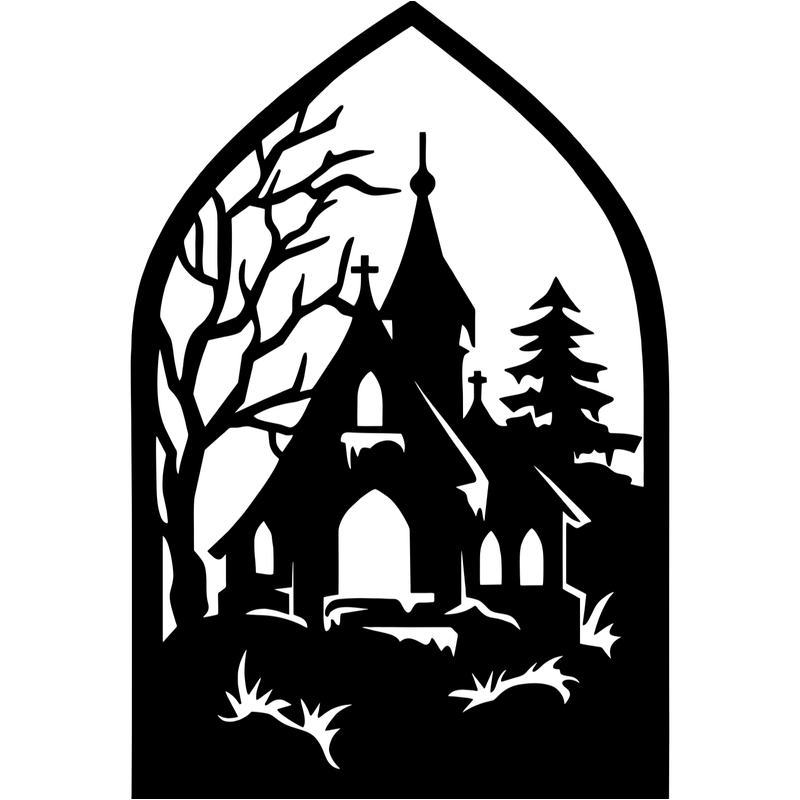 Casa si Gradina - Decoratiuni - Decoratiuni perete - Decor perete Biserica HH782 din lemn - 30 L x 45 H (cm) - Infinity.ro