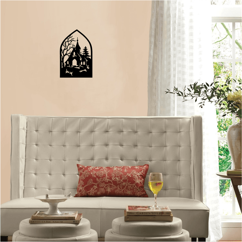 Casa si Gradina - Decoratiuni - Decoratiuni perete - Decor perete Biserica HH782 din lemn - 30 L x 45 H (cm) - Infinity.ro