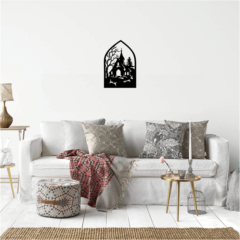 Casa si Gradina - Decoratiuni - Decoratiuni perete - Decor perete Biserica HH782 din lemn - 30 L x 45 H (cm) - Infinity.ro