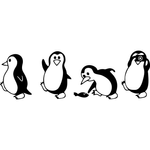 Casa si Gradina - Decoratiuni - Decoratiuni perete - Decor perete Pinguini din 4 Parti HH746 din lemn - 58 L x 19 H (cm) - Infinity.ro