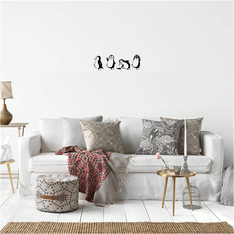 Casa si Gradina - Decoratiuni - Decoratiuni perete - Decor perete Pinguini din 4 Parti HH746 din lemn - 58 L x 19 H (cm) - Infinity.ro