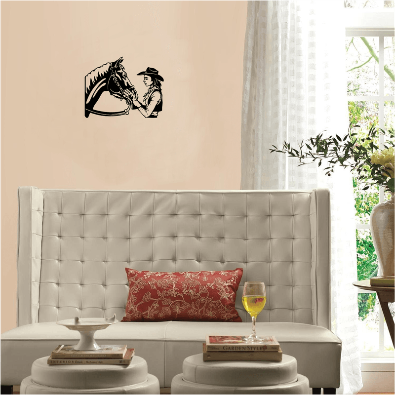 Casa si Gradina - Decoratiuni - Decoratiuni perete - Decor perete Fata cu Cal HH787 din lemn - 35 L x 27 H (cm) - Infinity.ro