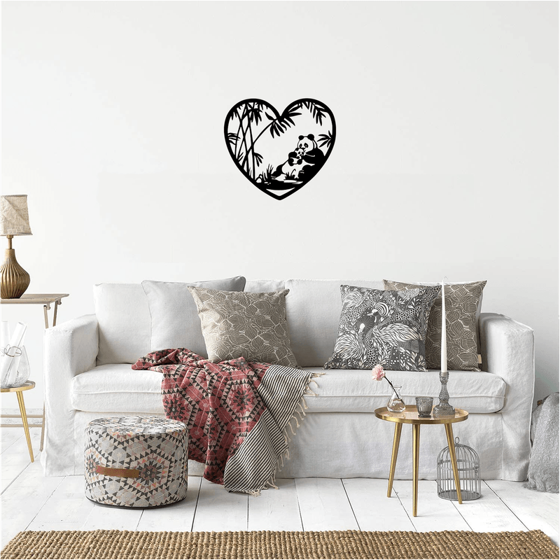 Casa si Gradina - Decoratiuni - Decoratiuni perete - Decor perete Urs Panda cu Pui HH751 din lemn - 41 L x 37 H (cm) - Infinity.ro