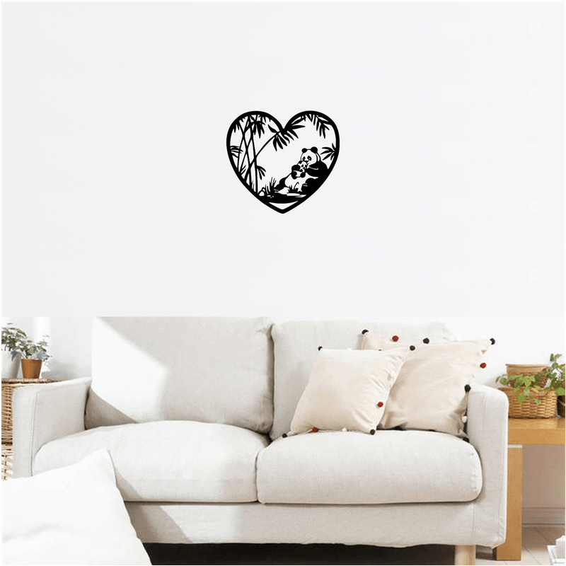 Casa si Gradina - Decoratiuni - Decoratiuni perete - Decor perete Urs Panda cu Pui HH751 din lemn - 41 L x 37 H (cm) - Infinity.ro