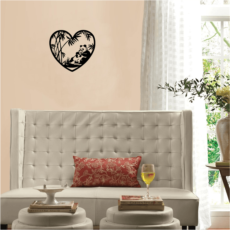 Casa si Gradina - Decoratiuni - Decoratiuni perete - Decor perete Urs Panda cu Pui HH751 din lemn - 41 L x 37 H (cm) - Infinity.ro