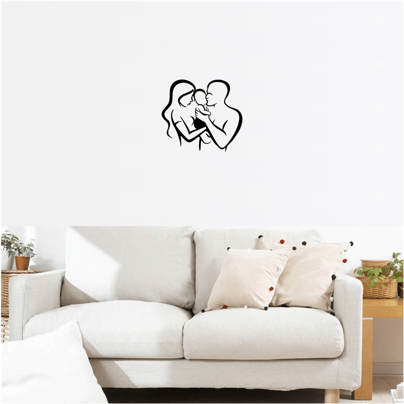 Casa si Gradina - Decoratiuni - Decoratiuni perete - Decor perete Familie cu Bebelus HH728 din lemn - 41 L x 37 H (cm) - Infinity.ro