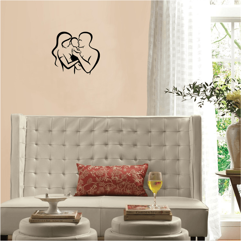 Casa si Gradina - Decoratiuni - Decoratiuni perete - Decor perete Familie cu Bebelus HH728 din lemn - 41 L x 37 H (cm) - Infinity.ro