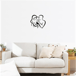 Casa si Gradina - Decoratiuni - Decoratiuni perete - Decor perete Familie cu Bebelus HH728 din lemn - 22 L x 20 H (cm) - Infinity.ro