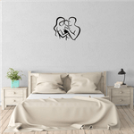 Casa si Gradina - Decoratiuni - Decoratiuni perete - Decor perete Familie cu Bebelus HH728 din lemn - 22 L x 20 H (cm) - Infinity.ro