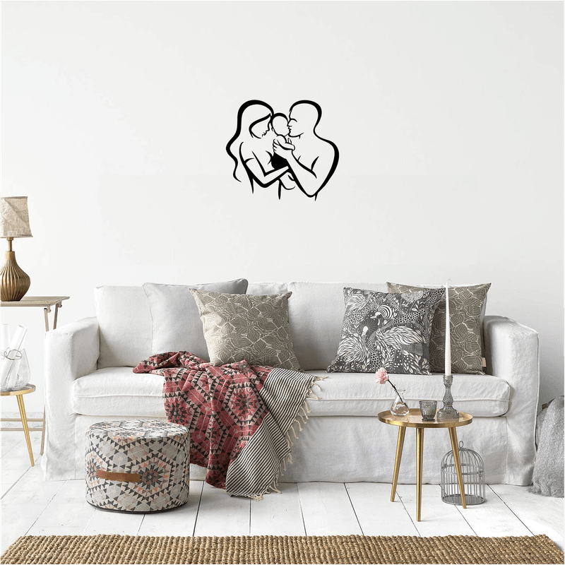 Casa si Gradina - Decoratiuni - Decoratiuni perete - Decor perete Familie cu Bebelus HH728 din lemn - 22 L x 20 H (cm) - Infinity.ro