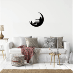 Casa si Gradina - Decoratiuni - Decoratiuni perete - Decor perete Lup si Luna HH695 din lemn - 20 L x 20 H (cm) - Infinity.ro