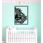 Casa si Gradina - Decoratiuni - Decoratiuni perete - Decor perete Personalizabil Carucior cu Flori HHH679 din lemn - 38 L x 54 H (cm) - Infinity.ro
