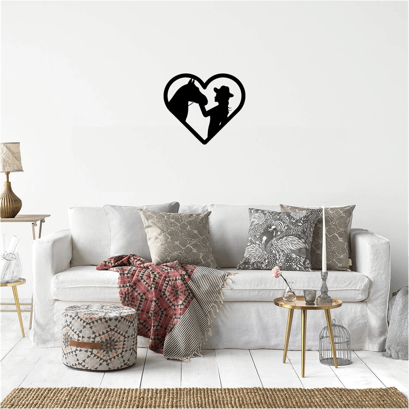 Casa si Gradina - Decoratiuni - Decoratiuni perete - Decor perete Fata si Cal HH712 din lemn - 43 L x 37 H (cm) - Infinity.ro