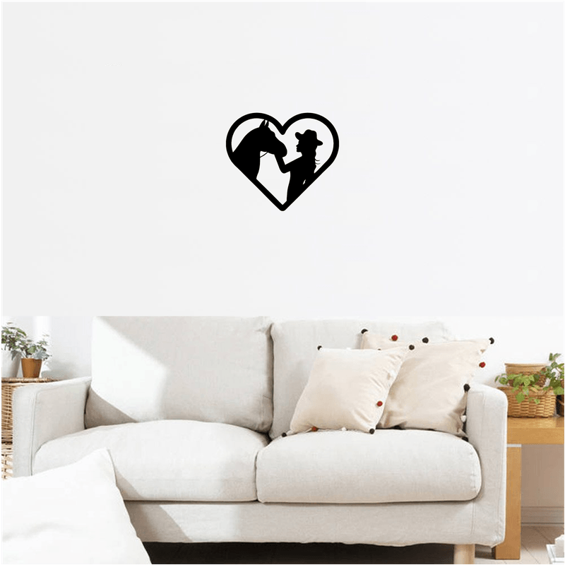 Casa si Gradina - Decoratiuni - Decoratiuni perete - Decor perete Fata si Cal HH712 din lemn - 43 L x 37 H (cm) - Infinity.ro