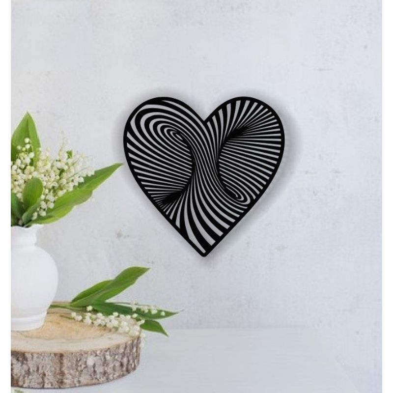 Casa si Gradina - Decoratiuni - Decoratiuni perete - Decor perete Personalizabil Inima 3D HHH178 din lemn - 38 L x 38 H (cm) - Infinity.ro