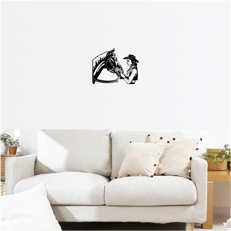 Casa si Gradina - Decoratiuni - Decoratiuni perete - Decor perete Fata cu Cal HH787 din lemn - 26 L x 20 H (cm) - Infinity.ro