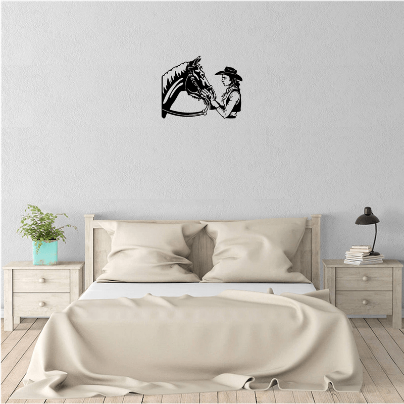 Casa si Gradina - Decoratiuni - Decoratiuni perete - Decor perete Fata cu Cal HH787 din lemn - 26 L x 20 H (cm) - Infinity.ro