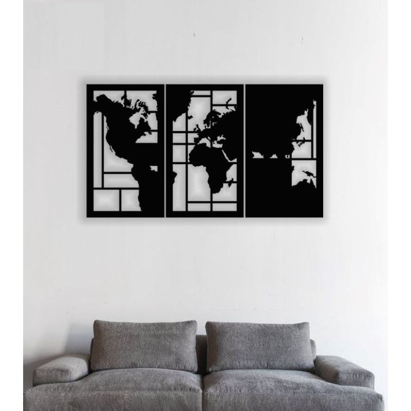 Casa si Gradina - Decoratiuni - Decoratiuni perete - Decor perete Personalizabil Harta Lumii din lemn - 50 L x 28 H (cm) - Infinity.ro
