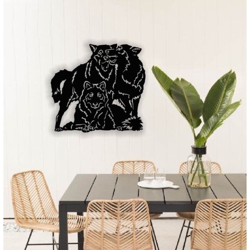 Casa si Gradina - Decoratiuni - Decoratiuni perete - Decor perete Personalizabil Familie Lupi HHH433 din lemn - 31 L x 29 H (cm) - Infinity.ro
