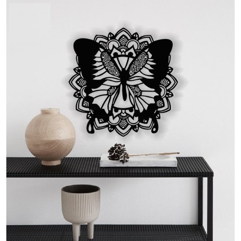 Casa si Gradina - Decoratiuni - Decoratiuni perete - Decor perete Personalizabil Fluture Mandala HHH79 din lemn - 38 L x 38 H (cm) - Infinity.ro