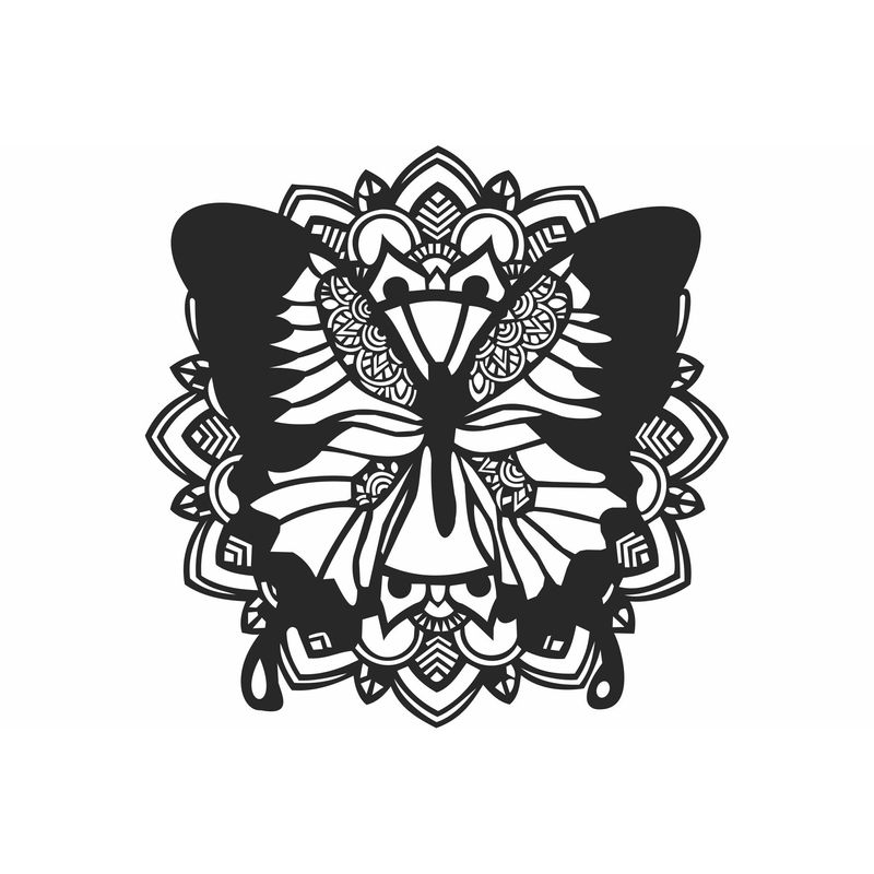 Casa si Gradina - Decoratiuni - Decoratiuni perete - Decor perete Personalizabil Fluture Mandala HHH79 din lemn - 38 L x 38 H (cm) - Infinity.ro