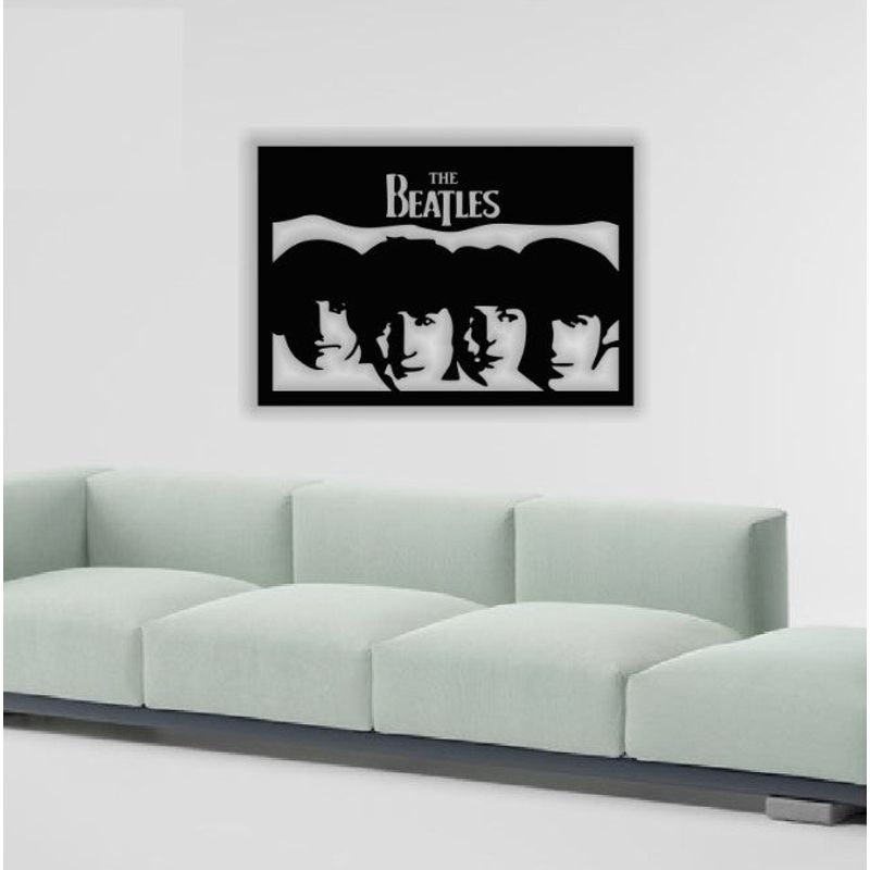 Casa si Gradina - Decoratiuni - Decoratiuni perete - Decor perete Personalizabil The Beatles HHH245 din lemn - 38 L x 26 H (cm) - Infinity.ro