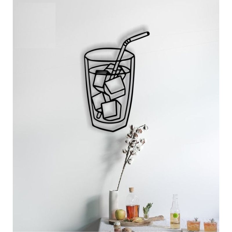 Casa si Gradina - Decoratiuni - Decoratiuni perete - Decor perete Personalizabil Pahar si Cuburi de gheata HHH99 din lemn - 19 L x 29 H (cm) - Infinity.ro