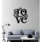 Casa si Gradina - Decoratiuni - Decoratiuni perete - Decor perete Personalizabil Love Floral din lemn - 36 L x 38 H (cm) - Infinity.ro