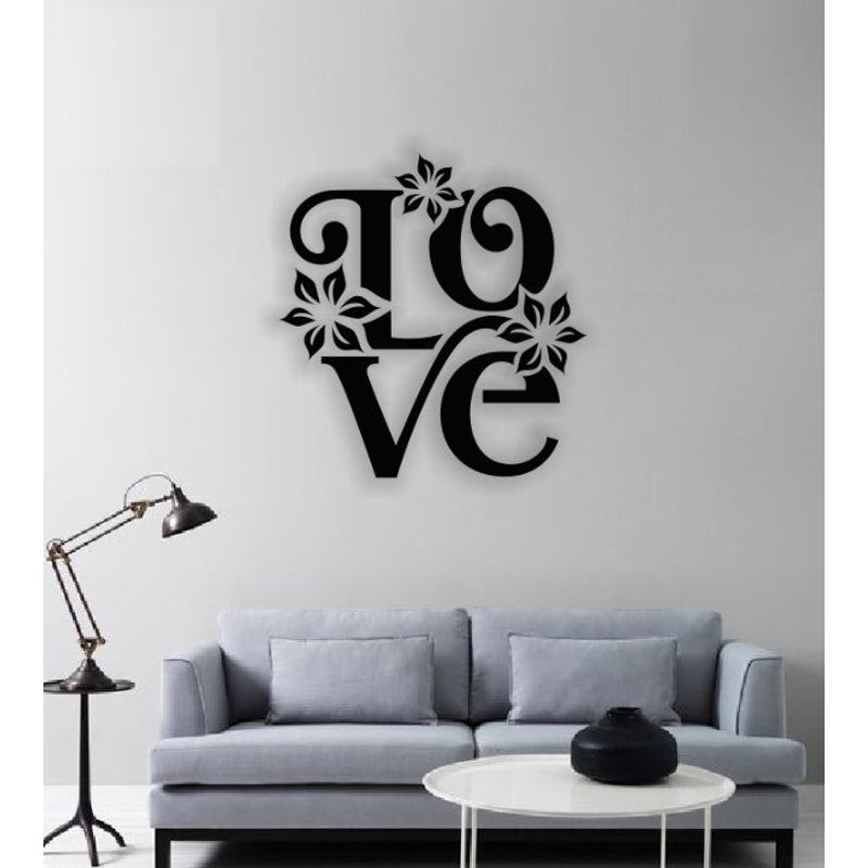 Casa si Gradina - Decoratiuni - Decoratiuni perete - Decor perete Personalizabil Love Floral din lemn - 36 L x 38 H (cm) - Infinity.ro