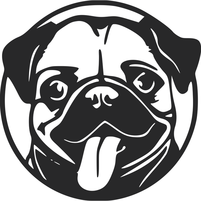 Casa si Gradina - Decoratiuni - Decoratiuni perete - Decor perete Catel Pug Mops HH688 din lemn - 37 L x 37 H (cm) - Infinity.ro