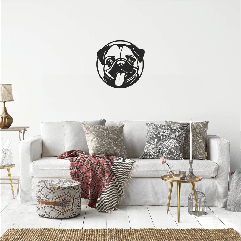 Casa si Gradina - Decoratiuni - Decoratiuni perete - Decor perete Catel Pug Mops HH688 din lemn - 37 L x 37 H (cm) - Infinity.ro