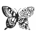 Casa si Gradina - Decoratiuni - Decoratiuni perete - Decor perete Personalizabil Fluture din Flori HHH649 din lemn - 39 L x 29 H (cm) - Infinity.ro